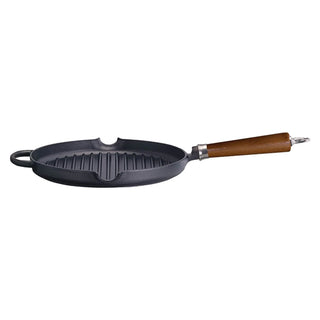 Ronneby Bruk Grillpanna rund, hällpipar bok brun 28 cm
