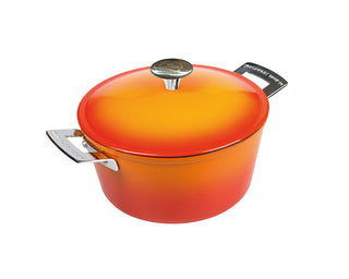 Ronneby Bruk Stekgryta orange emalj. Järnlock