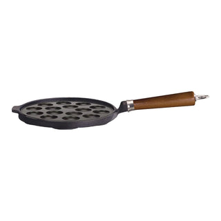 Ronneby Bruk Poffertjespanna 15 urtag bok brun 25 cm