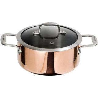 Ronneby Bruk Gryta 3 liter, 3-ply koppar-aluminium-rostfritt. Induktionsbotten. Glaslock.